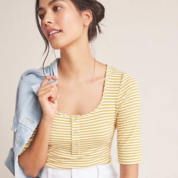 Anthropologie | NWT Ribbed Henley Bodysuit - Picture 3 of 14